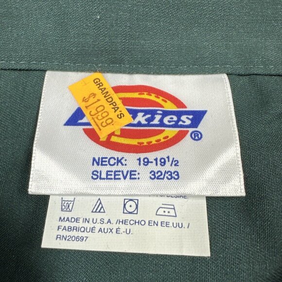 Vtg 90s NOS Dickies Mens Original Fit Long Sleeve Twill Work Shirt Made In USA - Picture 3 of 7
